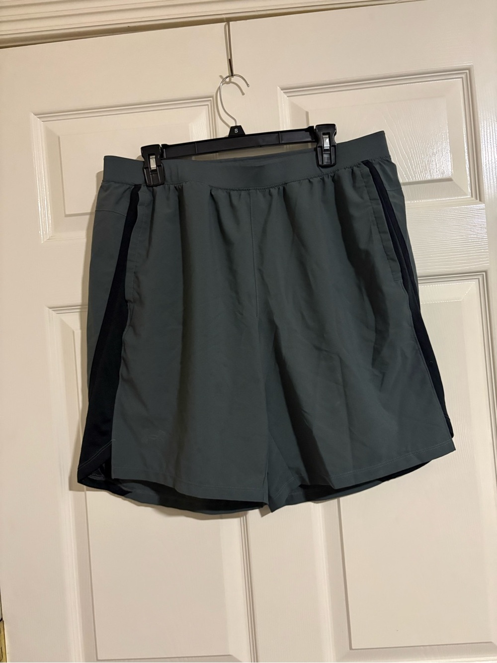 Under Armour Olive Green Athletic Shorts with Black Side Panels